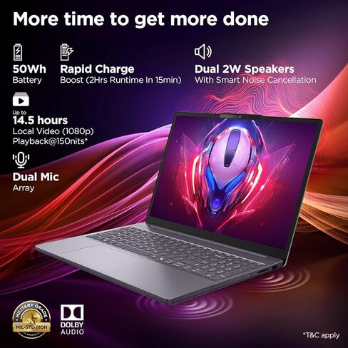 Lenovo 2026 الجيل الجديد 15.6 بوصة كمبيوتر محمول للأعمال والطلاب | AMD Ryzen 7 5825U (يتفوق على i9-10885H) | ذاكرة الوصول العشوائي 16 جيجابايت | 512 جيجابايت SSD | تصميم هادئ للغاية | عمر بطارية طويل | Wi-Fi 6 | Windows 11 | WOWPC in Saudi Arabia