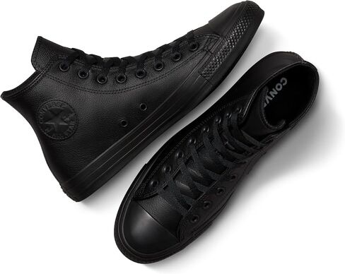 حذاء Converse Chuck Taylor All Star جلدي عالي الجودة، أسود أحادي، 9 B(M) US Women / 7 D(M) US Men in Saudi Arabia