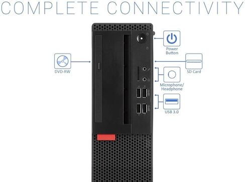 كمبيوتر مكتبي Lenovo ThinkCentre M910s SFF، Intel i5-7500 حتى 3.8 جيجا هرتز، ذاكرة وصول عشوائي DDR4 سعة 32 جيجا بايت، محرك أقراص NVMe M.2 SSD جديد سعة 1 تيرابايت، مدمج بتقنية WiFi BT، DVD-RW، لوحة مفاتيح وماوس لاسلكيين، Windows 10 Pro (متجدد) in Kuwait