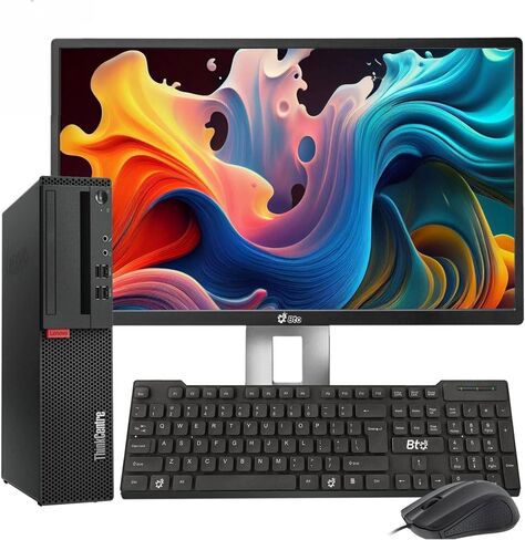 كمبيوتر مكتبي Lenovo ThinkCentre M910S - معالج Intel Core i5-6500 الجيل السادس - ذاكرة وصول عشوائي DDR4 سعة 16 جيجابايت - SSD سعة 512 جيجابايت - شاشة LED 24 بوصة - WiFi - لوحة مفاتيح وماوس - Windows 11 Pro (متجدد) in Saudi Arabia