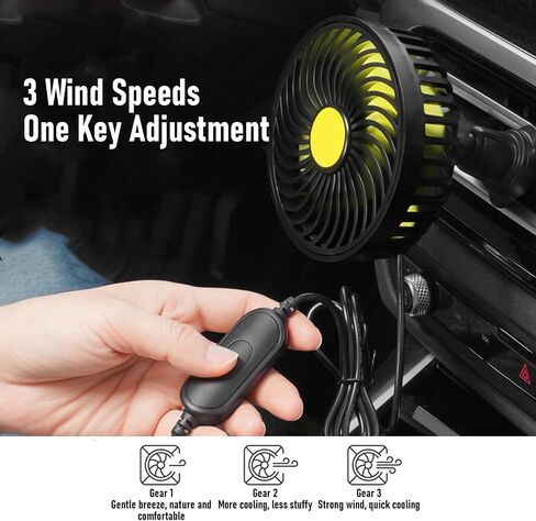 VBESTLIFE Car Fan USB Powered for Air Vent Mounted, 360 Rotatable, Portable Cooling Clip Fans That Blow Cold Air, for Vehicle, Van, Truck, SUV, RV in Saudi Arabia