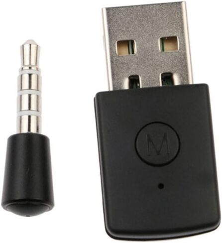 محول دونجل لاسلكي USB طقم إرسال جهاز استقبال دونجل لاسلكي متوافق مع سماعة رأس لاسلكية PS5 جهاز استقبال أسود in Saudi Arabia