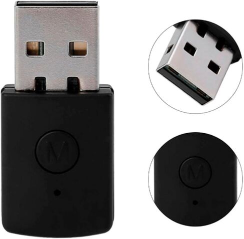 محول دونجل لاسلكي USB طقم إرسال جهاز استقبال دونجل لاسلكي متوافق مع سماعة رأس لاسلكية PS5 جهاز استقبال أسود in Saudi Arabia