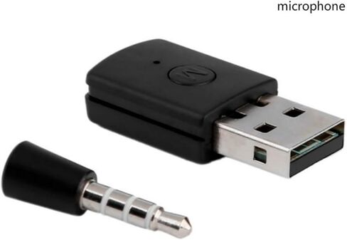 محول دونجل لاسلكي USB طقم إرسال جهاز استقبال دونجل لاسلكي متوافق مع سماعة رأس لاسلكية PS5 جهاز استقبال أسود in Saudi Arabia