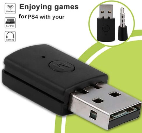 محول دونجل لاسلكي USB طقم إرسال جهاز استقبال دونجل لاسلكي متوافق مع سماعة رأس لاسلكية PS5 جهاز استقبال أسود in Saudi Arabia