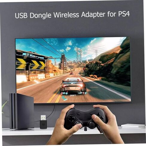 محول دونجل لاسلكي USB طقم إرسال جهاز استقبال دونجل لاسلكي متوافق مع سماعة رأس لاسلكية PS5 جهاز استقبال أسود in Saudi Arabia
