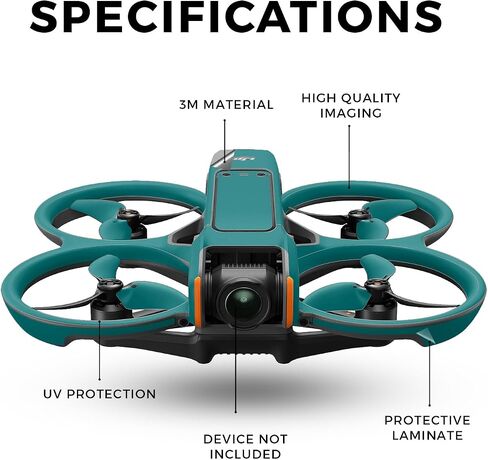Drone Skin Compatible with DJI Avata 2 (2024) - Solid Teal - Premium 3M Vinyl Protective Wrap Decal Cover - Easy to Apply | Crafted in The USA by MightySkins in Kuwait