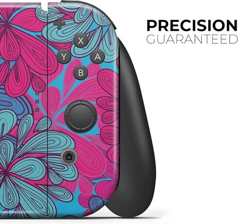 Design Skinz - Compatible with Nintendo Switch Console + Joy-Con - Skin Decal Protective Scratch-Resistant Removable Vinyl Wrap Cover - Vibrant Colorful Floral Sprouts in Saudi Arabia