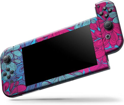Design Skinz - Compatible with Nintendo Switch Joy-Con Only - Skin Decal Protective Scratch-Resistant Removable Vinyl Wrap Cover - Vibrant Colorful Floral Sprouts in Saudi Arabia