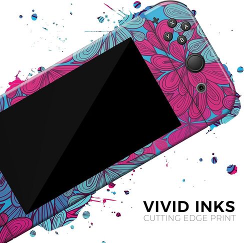 Design Skinz - Compatible with Nintendo Switch Joy-Con Only - Skin Decal Protective Scratch-Resistant Removable Vinyl Wrap Cover - Vibrant Colorful Floral Sprouts in Saudi Arabia