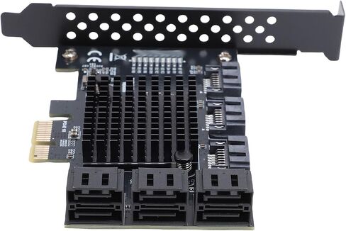 بطاقة توسيع ATA3.0 تسلسلية ذات 9 منافذ مع PCIE 1X لنظام التشغيل WIN10 11 2003، دعم ناعم مدمج لـ NAS، محول GEN3 عالي السرعة بسرعة 6 جيجابت في الثانية in Kuwait