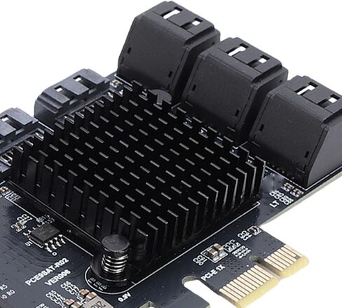 بطاقة توسيع ATA3.0 تسلسلية ذات 9 منافذ مع PCIE 1X لنظام التشغيل WIN10 11 2003، دعم ناعم مدمج لـ NAS، محول GEN3 عالي السرعة بسرعة 6 جيجابت في الثانية in Kuwait