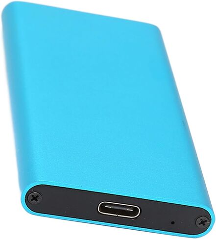 حاوية القرص الصلب الخارجي Vikye من النوع C إلى mSATA، ناقل حركة عالي السرعة، USB3.1 Gen2، يدعم محركات الأقراص الصلبة mSATA، التوصيل والتشغيل، وضع السبات، غطاء من سبائك الألومنيوم (أزرق) in Kuwait