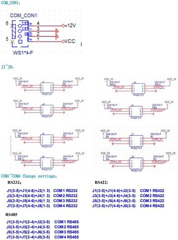 مفتاح M.2 B صغير إلى 4 بطاقة تسلسلية RS232/422/485 بطاقة توسيع إشارة COMM Ethernet DB9 Pin 5 in Saudi Arabia