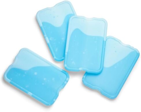 Cool Coolers by Fit + Fresh, Reusable & Long-Lasting XL Slim Ice Packs, Cold Packs for Lunch Boxes, Ice Packs for Lunch Bags. Cooler Accessories for Camping, Beach, Lunch, and Work, 8PK, Clear Blue in Saudi Arabia