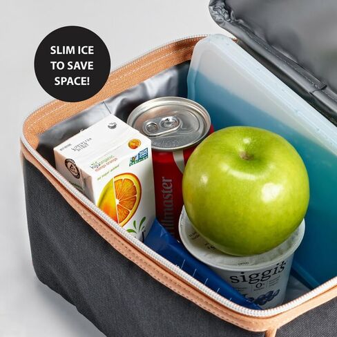 Cool Coolers by Fit + Fresh, Reusable & Long-Lasting XL Slim Ice Packs, Cold Packs for Lunch Boxes, Ice Packs for Lunch Bags. Cooler Accessories for Camping, Beach, Lunch, and Work, 8PK, Clear Blue in Saudi Arabia