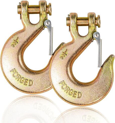 AYAYGD 4Pack 5/16 Inch Clevis Slip Hook with Safety Latch - Heavy Duty Grade 70 Steel for Trailer Chains with Hooks, Winch Hook, Tow Hook, and Chain Hook,14,000 Lbs. Capacity in Kuwait