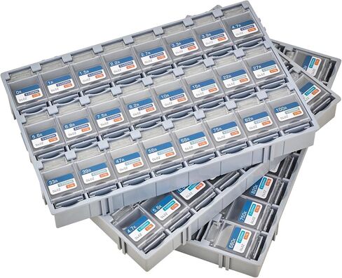 مجموعة متنوعة من مقاومات Guanruixin 0805 SMD، مجموعة مقاومات مكونة من 7200 قطعة و72 قيمة (كل قيمة 100 قطعة) ±1% تسامح (0 أوم - 10 ميجا أوم) مجموعة مقاوم شرائح سميكة متوافقة مع Rohs in Kuwait
