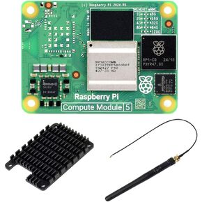 وحدة حساب Waveshare CM5 Pi 5، تأتي مع جهاز Raspberry Pi CM5016016 الرسمي (بدون اتصال لاسلكي، وذاكرة وصول عشوائي سعتها 16 جيجابايت، وفلاش eMMC سعة 16 جيجابايت)، ومجموعة هوائي ومشتت حرارة. (3 العناصر) in Kuwait