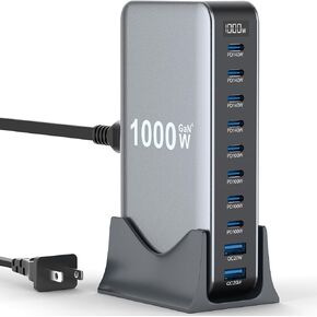 1000W USB C Fast Charger Block, 10 Port USB Charging Station, GaN Ⅳ Pro Dual 140W PD PPS Port for Multiple Devices,Laptop Wall Charger Compatible with DELL, HP, MacBook Pro,iPhone17/16 pro,Galaxy S24. in Saudi Arabia