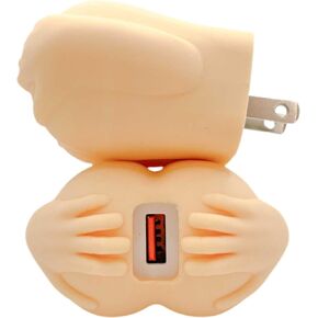 Butt-Shaped Wall Charger Block, 20W Fast Charging Power Adapter, Novelty Gag Gift in Tan Skin Tone, USB A in Saudi Arabia