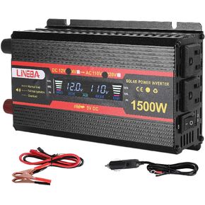 5000 Watt Red Power Inverter with LED Display,Dual AC Outlets,USB Port, 12V DC to 110V AC Converter Car Power Inverter for Vehicles, Car, RV, Truck, Off Grid Solar System, Outdoor Camping in Kuwait