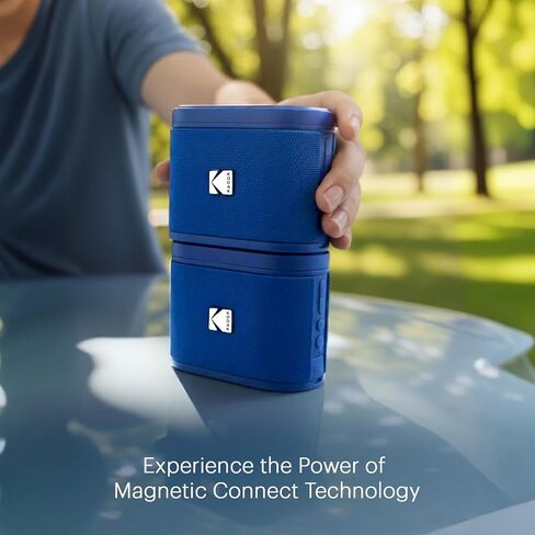 KODAK SOUNDBRIX Magnetic Splittable Bluetooth Speaker for Men Women Teens Boys Girls Portable Wireless Pairing White Elephant Gifts for Adults Up to 5H Playtime for Home Outdoor Stocking Stuffers in Saudi Arabia