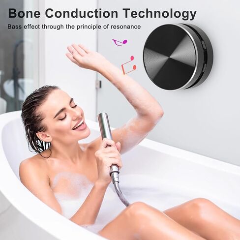مكبرات صوت Bewinner Bone Conduction صغيرة جدًا، تحول أي شيء إلى مكبر صوت، مكبر صوت ستيريو صغير محمول لاسلكي مع كوب شفط للمنزل والسفر في الهواء الطلق (فضي) in Saudi Arabia