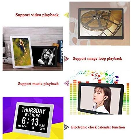 10-inch Digital Photo Frame, IPS Screen, HD 1280x800 Resolution, USB/SD Card Slot, Remote Control. in Saudi Arabia