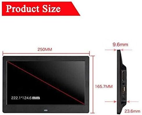 10-inch Digital Photo Frame, IPS Screen, HD 1280x800 Resolution, USB/SD Card Slot, Remote Control. in Saudi Arabia