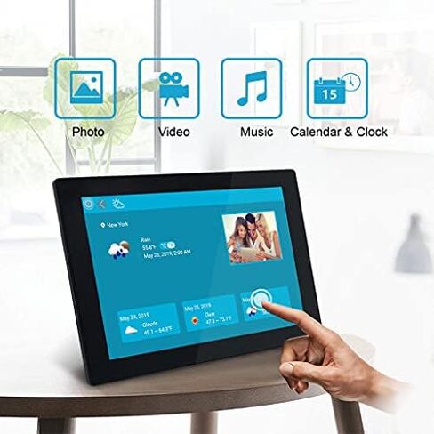 إطار صور رقمي WiFi، شاشة لمس IPS HD مقاس 10.1 بوصة، تخزين 16 جيجابايت، دوران تلقائي، مشاركة الصور عبر التطبيق/البريد الإلكتروني/السحابة، مزود بفتحات USB وبطاقة SD، ووظائف التقويم/ساعة المنبه. in Saudi Arabia