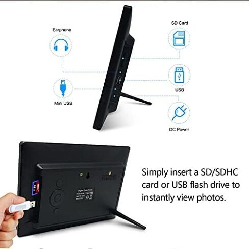 إطار صور رقمي WiFi، شاشة لمس IPS HD مقاس 10.1 بوصة، تخزين 16 جيجابايت، دوران تلقائي، مشاركة الصور عبر التطبيق/البريد الإلكتروني/السحابة، مزود بفتحات USB وبطاقة SD، ووظائف التقويم/ساعة المنبه. in Saudi Arabia