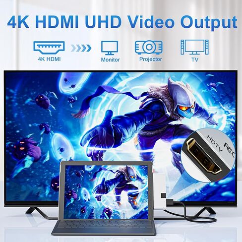 Surface Pro 12 2025 Hub USB C، محول Surface Pro 12 Hdmi مع 4K HDMI، Thunerbolt 4 (فيديو 8K + بيانات + 100 واط PD)، 2 * USB 3.0، صوت 3.5 ملم، 1 * 100 متر إيثرنت، SD/TF، ​​محور لجهاز Surface Pro 12 بوصة (2025) in Kuwait