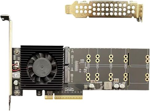 بطاقة توسيع PCIe4.0 ذات 4 منافذ تدعم 4X NVMe HDDs الوصول المتزامن وإدارة الحرارة المتقدمة ومحولات NVMe لمبدد الحرارة من الألومنيوم in Saudi Arabia
