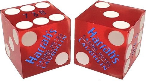 Cyber-Deals Wide Selection of 19mm Craps Dice Pairs - Authentic Las Vegas Casino Table-Played (Harvey's (Lake Tahoe) - Green Polished, Non-Matching) in Saudi Arabia