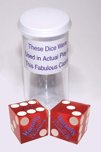 Cyber-Deals Wide Selection of 19mm Craps Dice Pairs - Authentic Las Vegas Casino Table-Played (Harvey's (Lake Tahoe) - Green Polished, Non-Matching) in Saudi Arabia