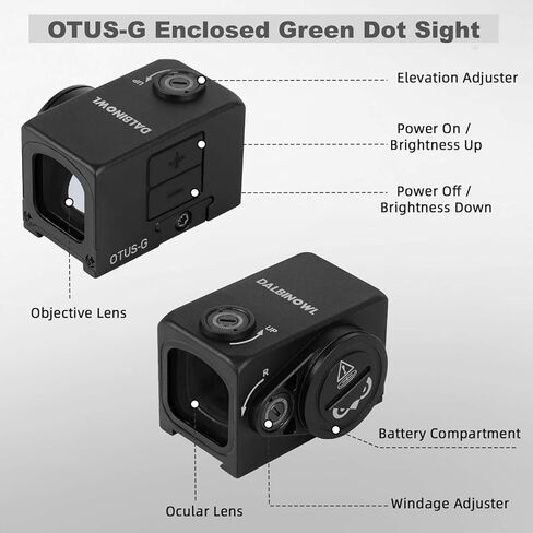 منظار منقطة باللون الأحمر/الخضراء لبصمة ACRO - Motion Awake - منظار منعكس باعث مغلق بـ 3 MOA - مع لوحات محول لبصمة RMR وGlock MOS وقضبان Picatinny in Kuwait