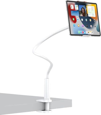 360-Degree Rotating Tablet and Phone Holder Adjustable Long Arm Lazy Bedside Clamp Stand Universal Flexible Mount for Desk and Bed in Saudi Arabia
