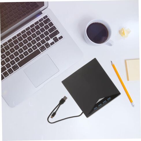 محرك أقراص DVD خارجي كاتب USB من النوع C محرك أقراص ضوئي محمول مع وسادة منزلقة متعددة الوظائف ناسخ أقراص DVD CD متوافق مع سطح المكتب المحمول لتشغيل الفيديو وتثبيت النظام in Kuwait