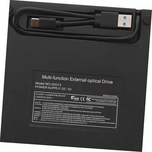 محرك أقراص DVD خارجي كاتب USB من النوع C محرك أقراص ضوئي محمول مع وسادة منزلقة متعددة الوظائف ناسخ أقراص DVD CD متوافق مع سطح المكتب المحمول لتشغيل الفيديو وتثبيت النظام in Kuwait