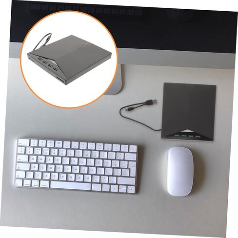محرك أقراص DVD خارجي كاتب USB من النوع C محرك أقراص ضوئي محمول مع وسادة منزلقة متعددة الوظائف ناسخ أقراص DVD CD متوافق مع سطح المكتب المحمول لتشغيل الفيديو وتثبيت النظام in Kuwait