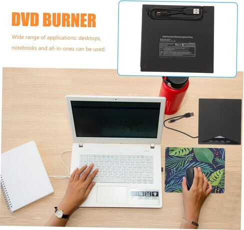 محرك أقراص DVD خارجي كاتب USB من النوع C محرك أقراص ضوئي محمول مع وسادة منزلقة متعددة الوظائف ناسخ أقراص DVD CD متوافق مع سطح المكتب المحمول لتشغيل الفيديو وتثبيت النظام in Kuwait