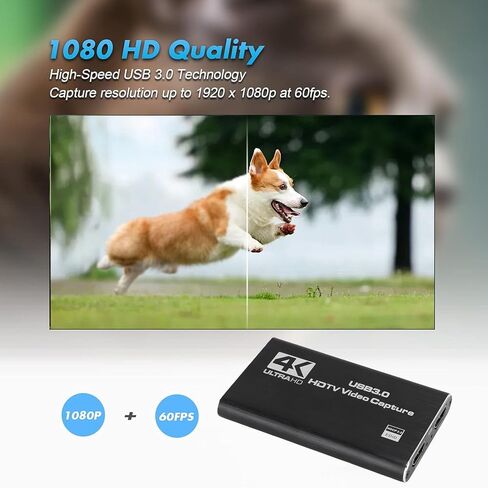 4K HDMI Video Capture Card, 1080P 60FPS, HDMI to USB 3.0 Capture Card for Switch, for Steam Deck, for ROG AllyDVD, DSLR, HDTV, Camera, Network Camera, Laptop in Saudi Arabia