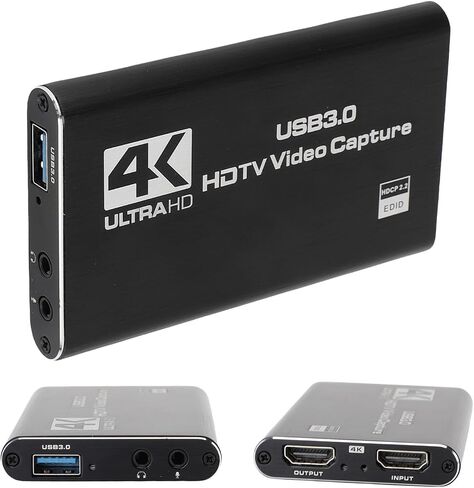 4K HDMI Video Capture Card, 1080P 60FPS, HDMI to USB 3.0 Capture Card for Switch, for Steam Deck, for ROG AllyDVD, DSLR, HDTV, Camera, Network Camera, Laptop in Saudi Arabia