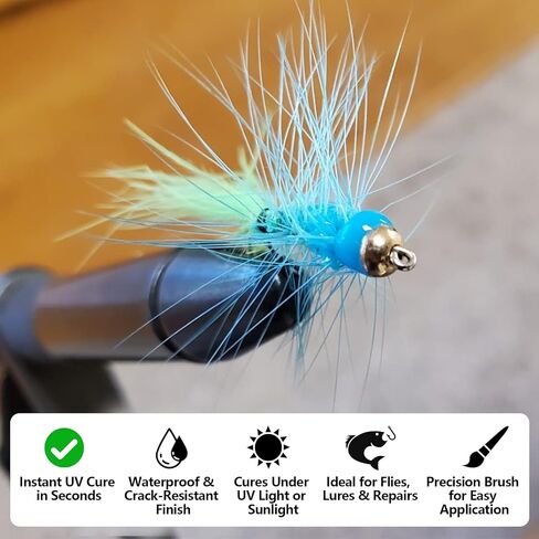 Eupheng 6 Color Fluorescent UV Glue Combo Set Revolutionary Fly Tying for Building Flies Flies Heads Bodies and Wings Tack 10ml Each Color Unit in Saudi Arabia