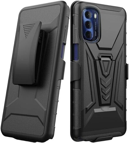 لهاتف Motorola Moto G Stylus 5G (2022) /XT2215 - حافظة هاتف مضادة للصدمات مع مشبك حزام - CV1 أسود in Kuwait