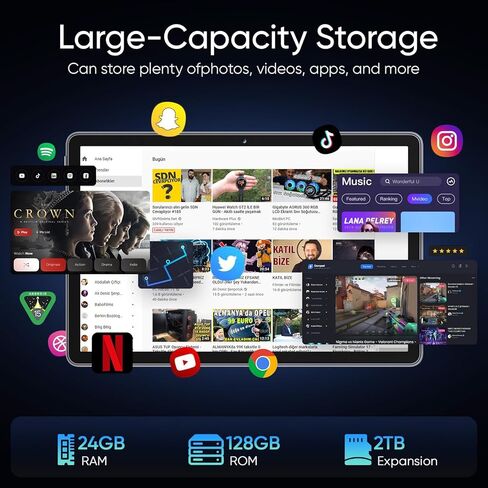 تابلت 2025 Android 16 مع Gemini AI، شاشة لمس FHD مقاس 11 بوصة، ثماني النواة، ذاكرة الوصول العشوائي 24 جيجابايت، 128 جيجابايت ROM، 2 تيرابايت TF، جهاز لوحي للألعاب للبالغين والمراهقين والأعمال التجارية، 8000 مللي أمبير في الساعة، يدعم Widevine L1، 5G Wifi، in Kuwait