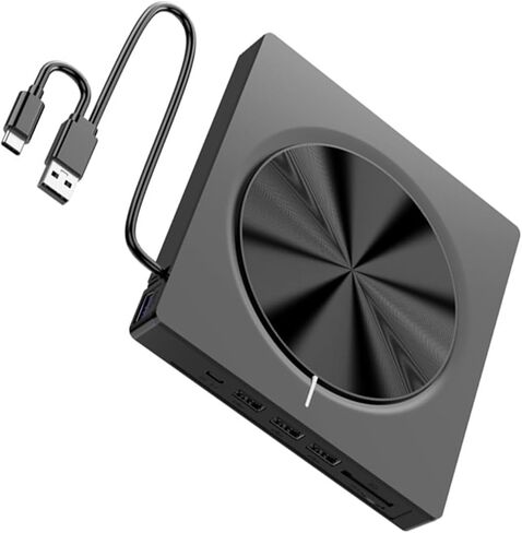 تعمل أقراص DVD الخارجية على تشغيل أجهزة حرق USB3.0 من النوع C مع 4 منافذ USB وفتحات بطاقة SDTF لأجهزة الكمبيوتر المحمول والكمبيوتر الشخصي in Kuwait