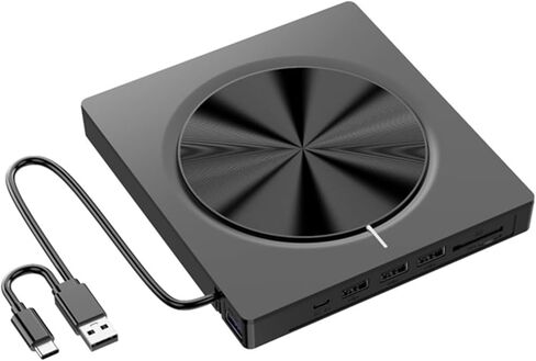 تعمل أقراص DVD الخارجية على تشغيل أجهزة حرق USB3.0 من النوع C مع 4 منافذ USB وفتحات بطاقة SDTF لأجهزة الكمبيوتر المحمول والكمبيوتر الشخصي in Kuwait