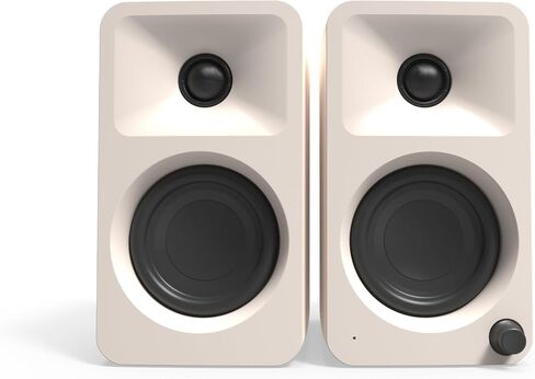 Kanto ORAMC 100W Powered Reference Desktop Computer Speakers with Bluetooth 5.0 and USB-C Input | Bi-Amplified | 100 Hz Automatic Crossover | Reference Quality Sound | Pair | Cream (Renewed) in Saudi Arabia